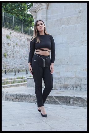 شلوار مشکی زنانه ویسکون EXİTLİNE - کد 900384437