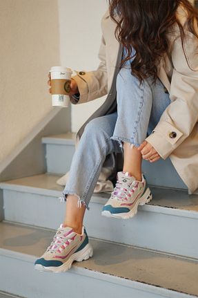 کفش اسنیکر آبی زنانه بند دار SOLAZER - کد 803238223