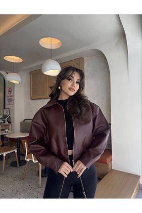 کت زرشکی زنانه اورسایز MODA - کد 900382999