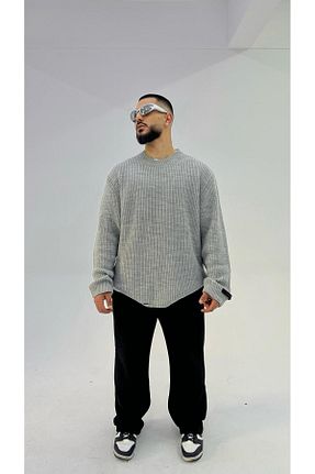 پلیور طوسی مردانه ساده elkumoda - کد 900371721