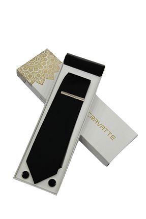 کراوات مشکی مردانه پلی استر Elegante Cravatte - کد 900383761