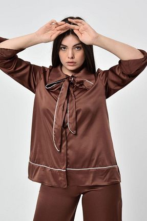 ست بالاتنه و پائین تنه قهوه ای زنانه بافتنی KUBOS MODA - کد 900922564