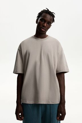 تیشرت طوسی مردانه Relaxed Bershka - کد 900373918