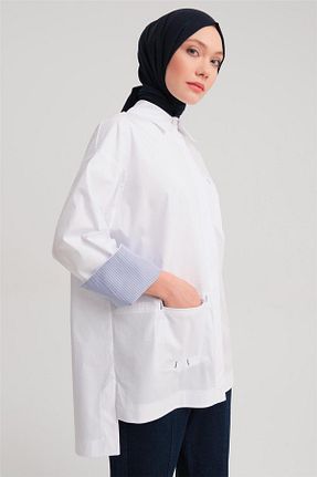 پیراهن حجاب سفید زنانه رگولار Armine - کد 873652412