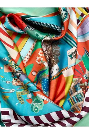 دستمال گردن فیروزه ای زنانه پلی استر Bolder - کد 900374392