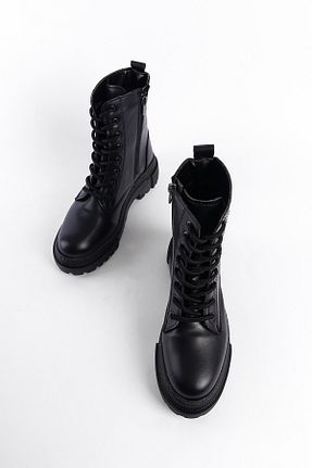 بوت / نیم بوت مشکی زنانه چرم مصنوعی Capone Outfitters - کد 850434482