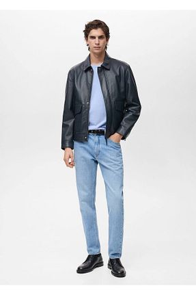 شلوار جین سرمه ای مردانه رگولار MANGO Man - کد 900443013