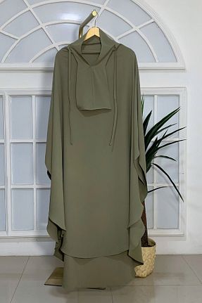 روسری خاکی شیفون Hasna Tesettür - کد 898674163