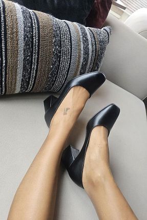 کفش کلاسیک مشکی زنانه چرم خالص Topukla Footwear - کد 901817097