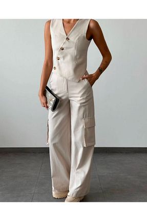 ست بالاتنه و پائین تنه زنانه Keten Görünümlü MODA - کد 899923881