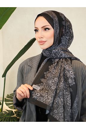 روسری طوسی پنبه پلی استر efdal şal eşarp - کد 900489225