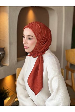 روسری نارنجی پنبه ای Modakaşmir - کد 900489626