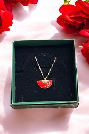 گردنبند استیل ( فولاد ) قرمز زنانه نقره The Simu - کد 900498885