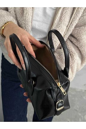 کیف دوشی مشکی زنانه چرم مصنوعی Çanta Trend - کد 900507652