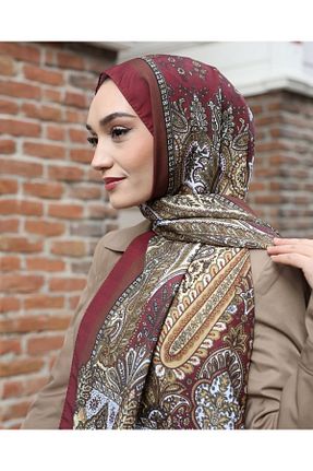 شال زرشکی زنانه پلی استر Yazıcı Moda - کد 900506809