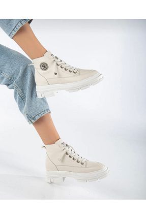 بوت / نیم بوت بژ زنانه چرم خالص Guja - کد 355175866