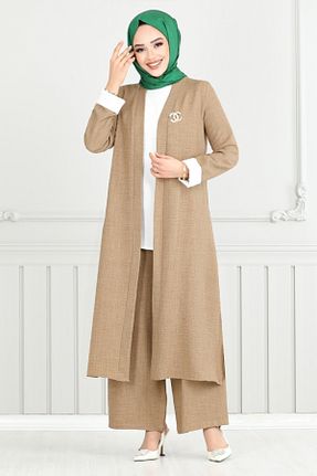 ست بالاتنه و پائین تنه قهوه ای زنانه بافتنی ModaMerve - کد 900615890