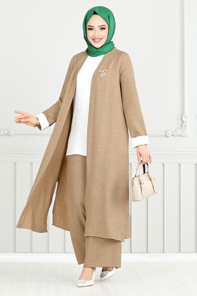 ست بالاتنه و پائین تنه قهوه ای زنانه بافتنی ModaMerve - کد 900615890