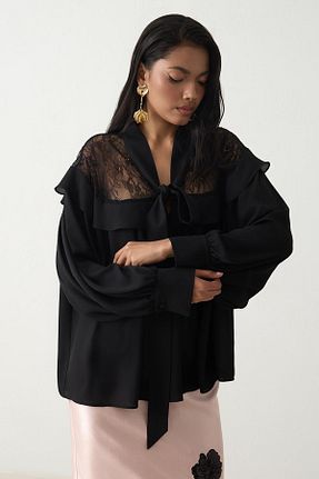 بلوز مشکی زنانه ساده Setre - کد 900563351