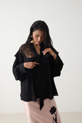 بلوز مشکی زنانه ساده Setre - کد 900563351