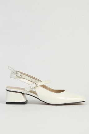 کفش پاشنه بلند کلاسیک سفید زنانه چرم لاکی Pierre Cardin - کد 900539012