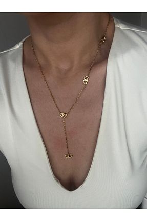 گردنبند استیل ( فولاد ) زرد استیل (فولاد) Hoop jewelery - کد 900600995
