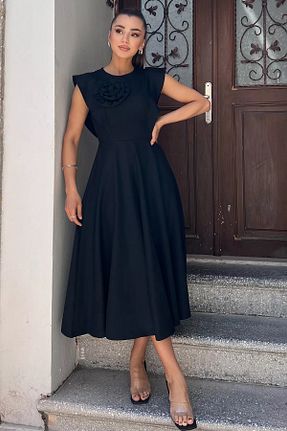 لباس مشکی زنانه بافتنی GÜLSELİ - کد 830859677