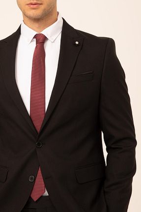 کت و شلوار مشکی مردانه یقه کتی SÜVARİ - کد 364258299