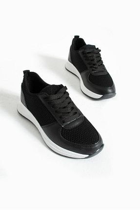 کفش اسنیکر مشکی زنانه بند دار galya shoes - کد 622499888