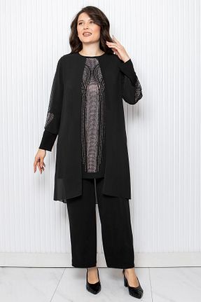 ست بالاتنه و پائین تنه حجاب مشکی زنانه رگولار SUBU TASARIM - کد 900608606