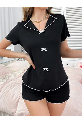 ست لباس راحتی مشکی زنانه ساده BELLA NOTTE - کد 900602270