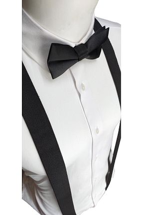 آویز شلوار مشکی مردانه چرم مصنوعی Elegante Cravatte - کد 47369616