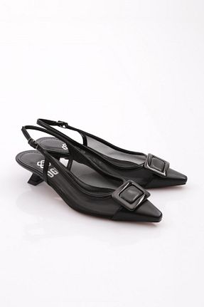 کفش پاشنه بلند کلاسیک مشکی زنانه چرم مصنوعی Dgn - کد 816639185