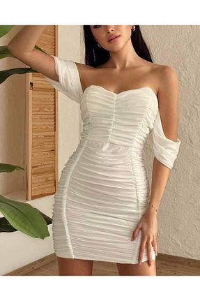 لباس سفید زنانه پلی استر Aysha Butik - کد 900627055