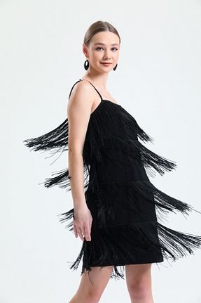 لباس مجلسی و فارغ التحصیلی مشکی زنانه کرپ Sense - کد 769830529