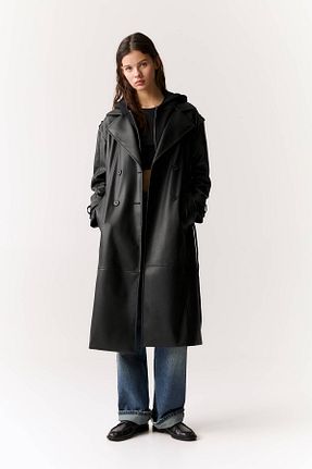 ترنچکت مشکی زنانه پلی اورتان Pull & Bear - کد 855404551