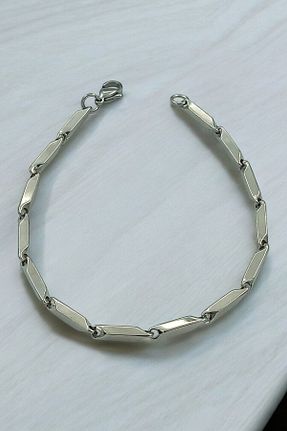 دستبند استیل (فولاد) طوسی مردانه استیل ضد زنگ Çlk Accessories - کد 901905309