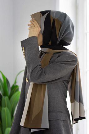 شال طوسی زنانه Medine İpeği Vissona - کد 900629453