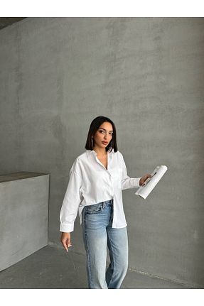پیراهن سفید زنانه Relaxed Neşeli Butik - کد 900624773