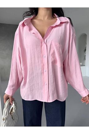پیراهن صورتی زنانه اورسایز maruşqa - کد 900640948