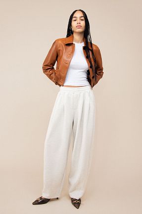 شلوار طوسی زنانه پنبه ای Bershka - کد 900636033