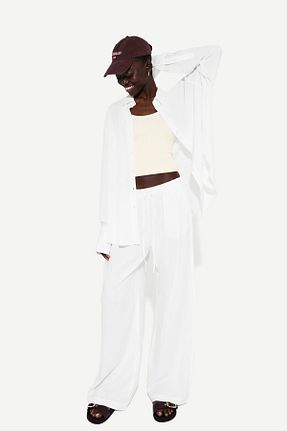 پیراهن سفید زنانه Fitted Bershka - کد 899308860