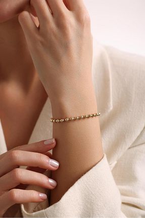 دستبند طلا طلائی زنانه 14 عیار Tufanlar Kuyumculuk - کد 901930408