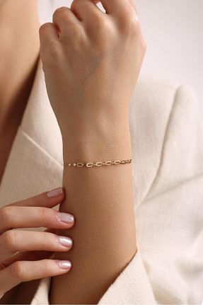 دستبند طلا طلائی زنانه 14 عیار Tufanlar Kuyumculuk - کد 901930486