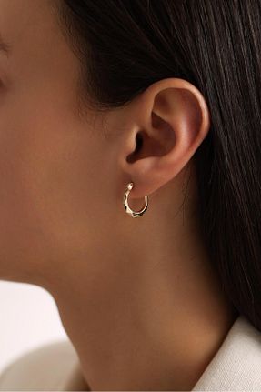 گوشواره طلا طلائی زنانه 14 عیار Tufanlar Kuyumculuk - کد 901930579