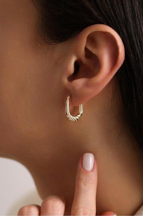 گوشواره طلا طلائی زنانه 14 عیار Tufanlar Kuyumculuk - کد 901930617