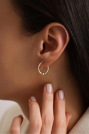 گوشواره طلا طلائی زنانه 14 عیار Tufanlar Kuyumculuk - کد 901932081