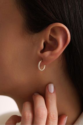 گوشواره طلا طلائی زنانه 14 عیار Tufanlar Kuyumculuk - کد 901932083