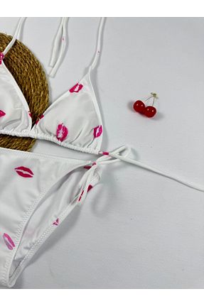 ست بیکینی سفید زنانه نخ XORVİO - کد 898362883