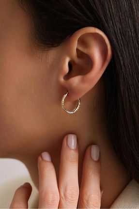 گوشواره طلا طلائی زنانه 14 عیار Tufanlar Kuyumculuk - کد 901931828
